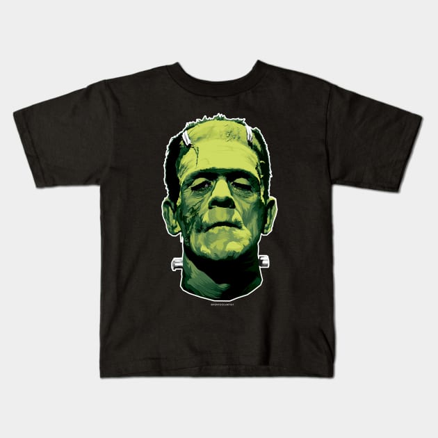 The Monster (Classic Greens Version) Kids T-Shirt by pentoolarts